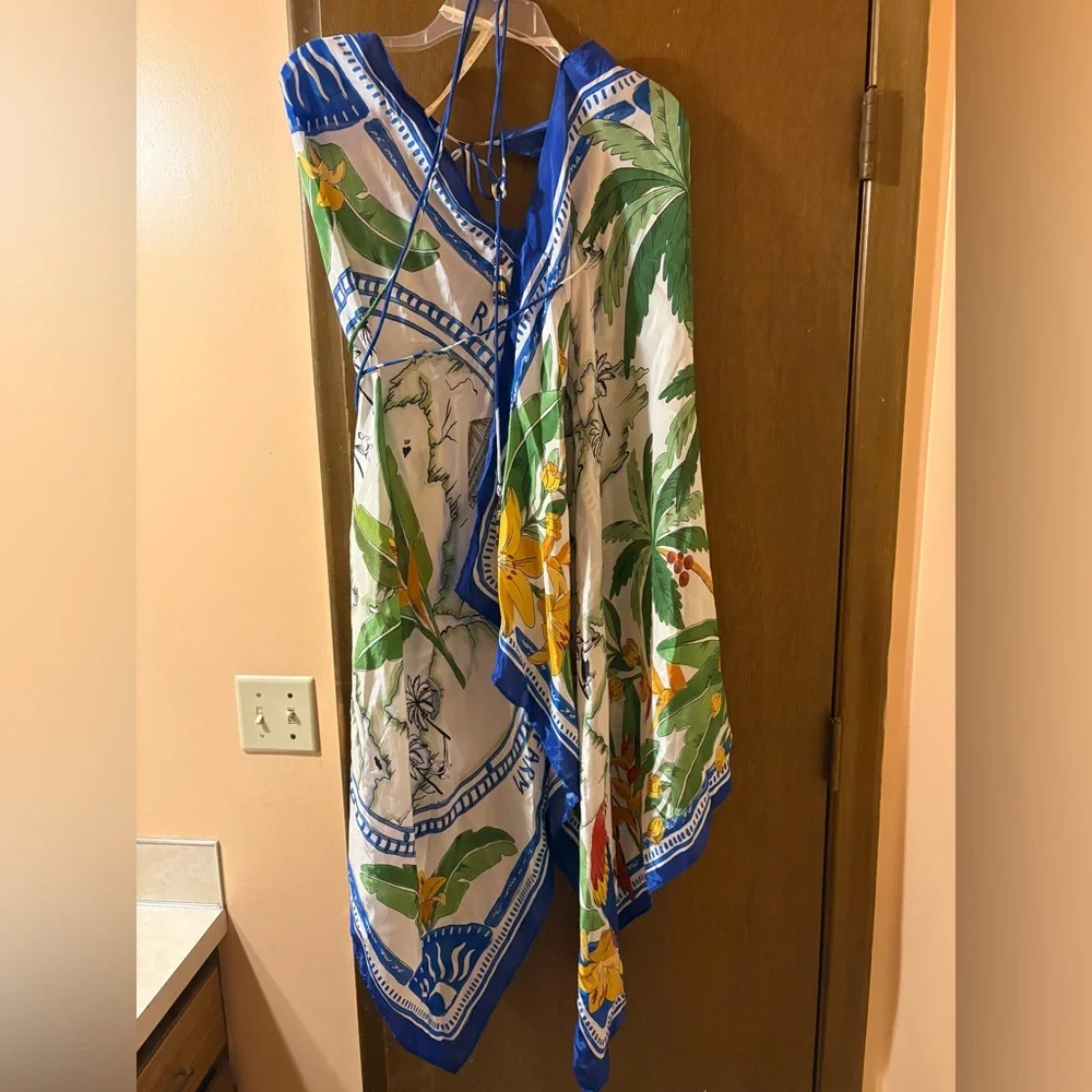 NWT Farm Rio Tropical Destination Handkerchief Cover-Up Maxi Dress - Picture 6 of 11